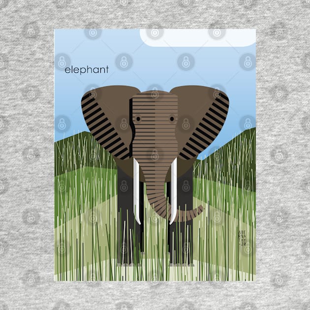 Minimal Zoo Art Series | A to Z  | Elephant by Rad Love